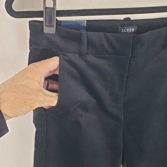NWT J.Crew Kallie Black Velvet Straight Leg 98% Cotton Stretch Mid Rise Pants 2 - Picture 7 of 16